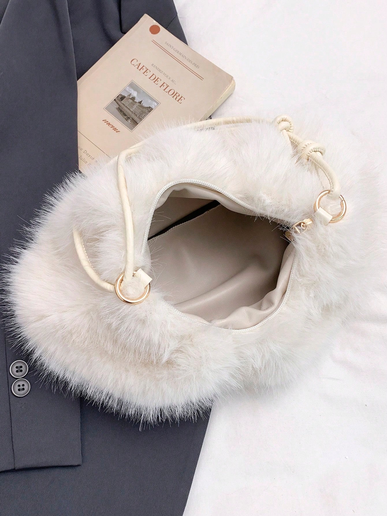 1pc Gold-Tone Glittery Crescent Moon Shape PVC Shoulder Bag For Women