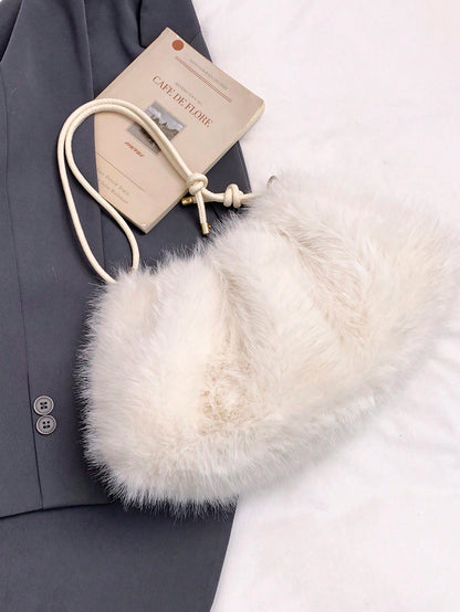 1pc Gold-Tone Glittery Crescent Moon Shape PVC Shoulder Bag For Women