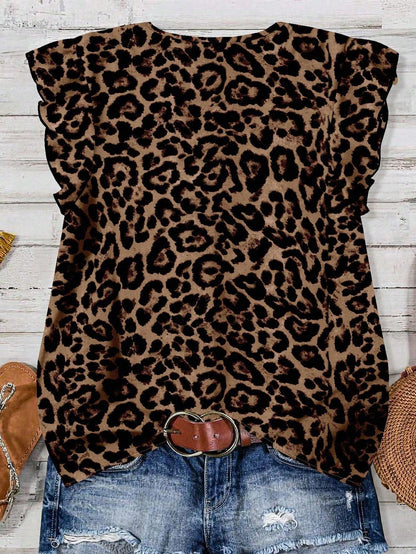 EMERY ROSE Women's Floral & Maple Leaf Print Casual Shirt, Suitable For Autumn,Fall Clothes For Women