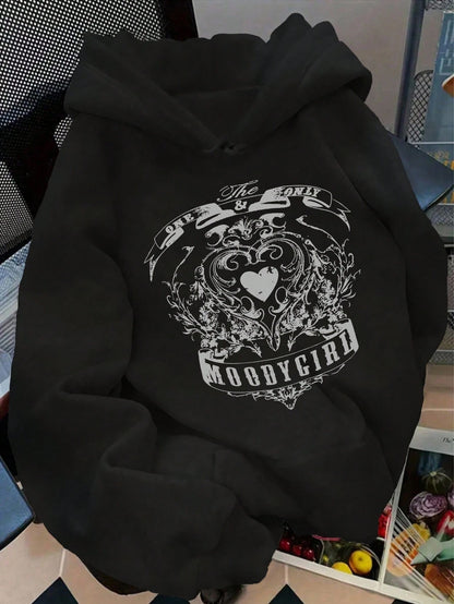 INAWLY Women's Casual Branch Print Long Sleeve Loose Hooded Sweatshirt,Graduation,Teacher,Back To School Pullover Fall