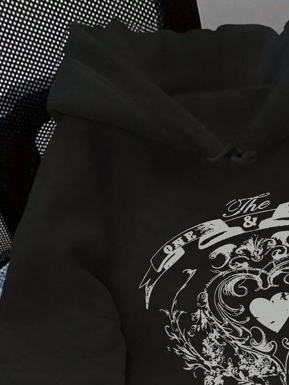 INAWLY Women's Casual Branch Print Long Sleeve Loose Hooded Sweatshirt,Graduation,Teacher,Back To School Pullover Fall