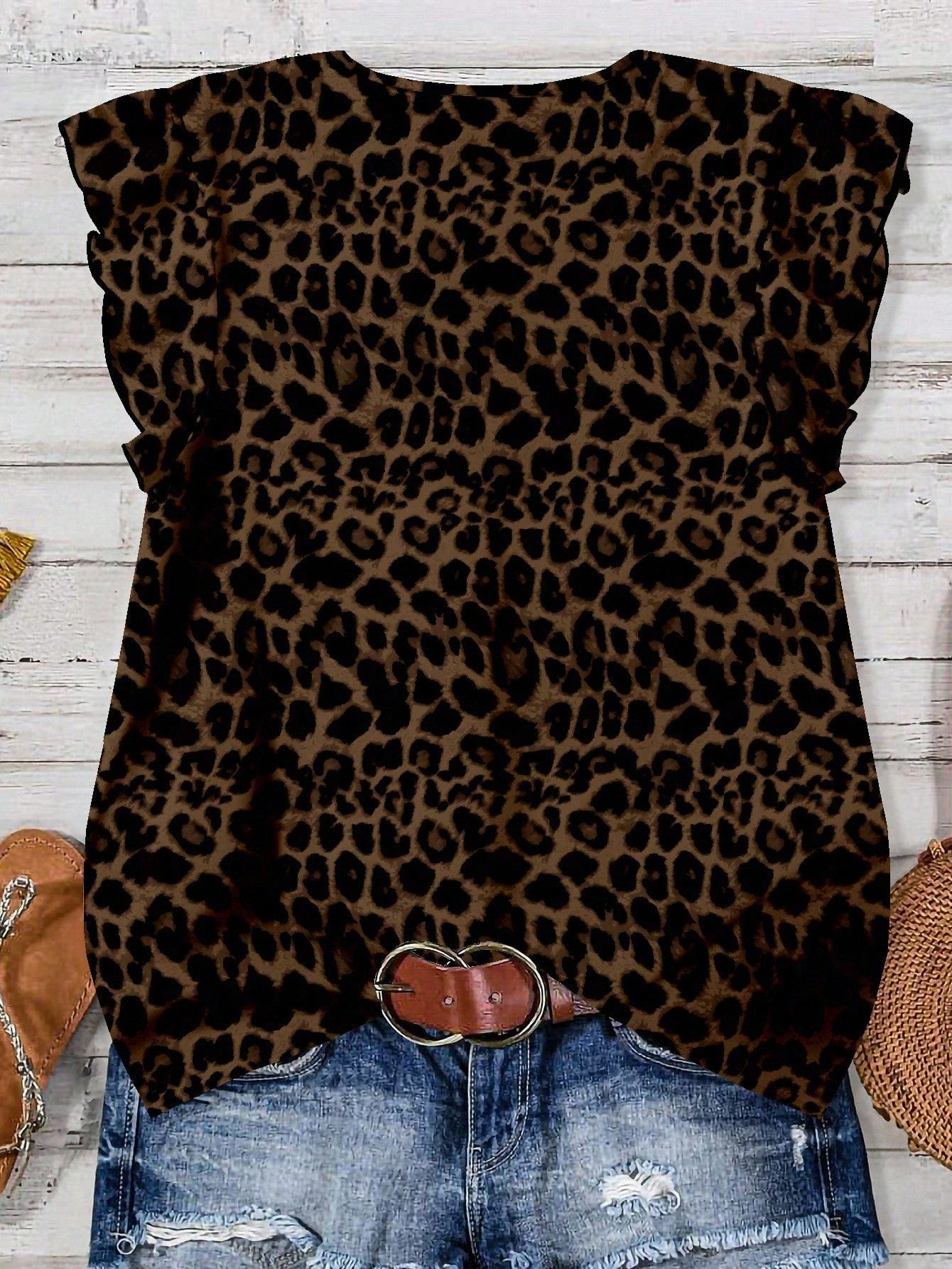 EMERY ROSE Women's Floral & Maple Leaf Print Casual Shirt, Suitable For Autumn,Fall Clothes For Women