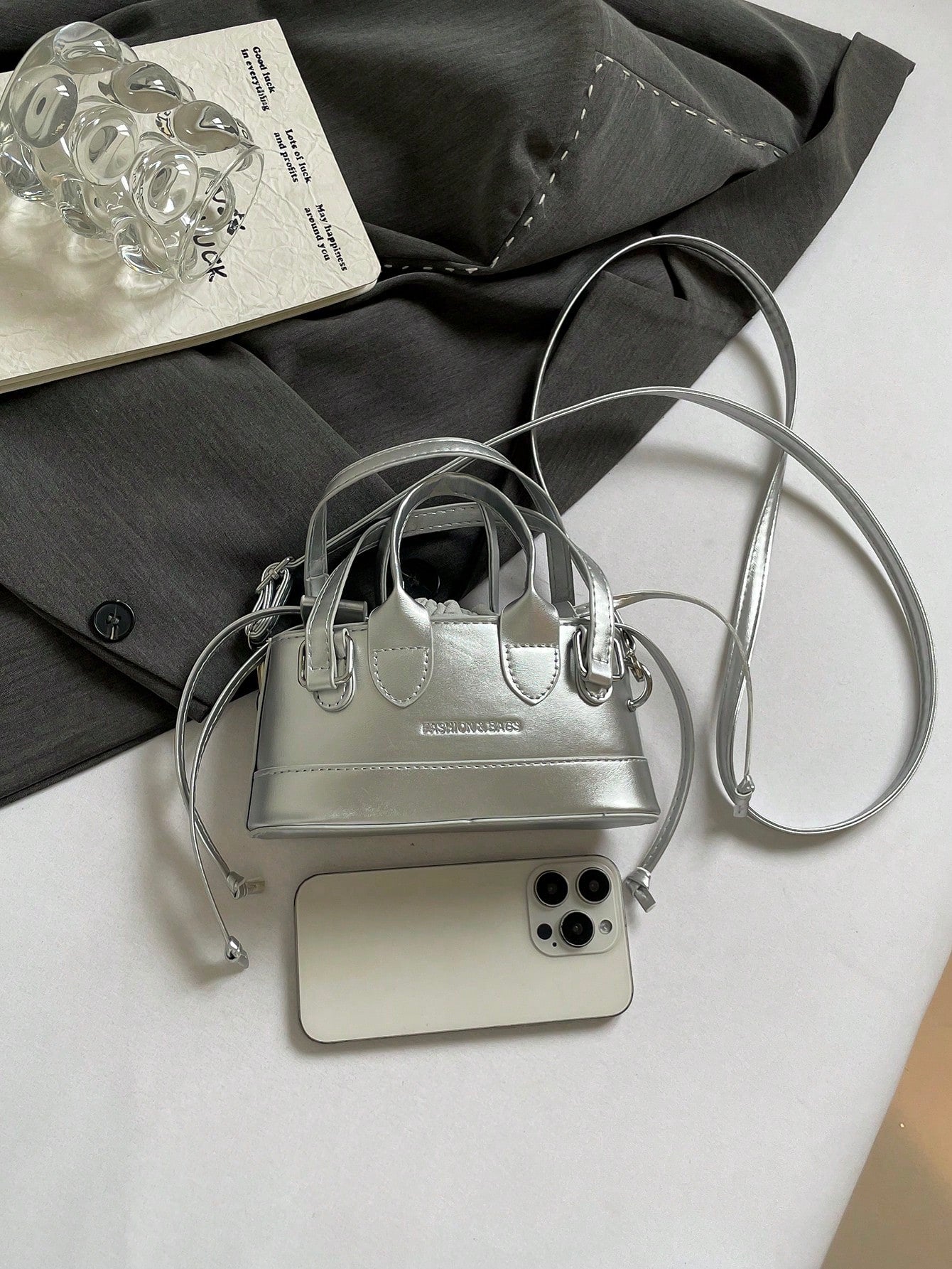 Crocodile Embossed Bucket Bag Mini Drawstring Design Funky