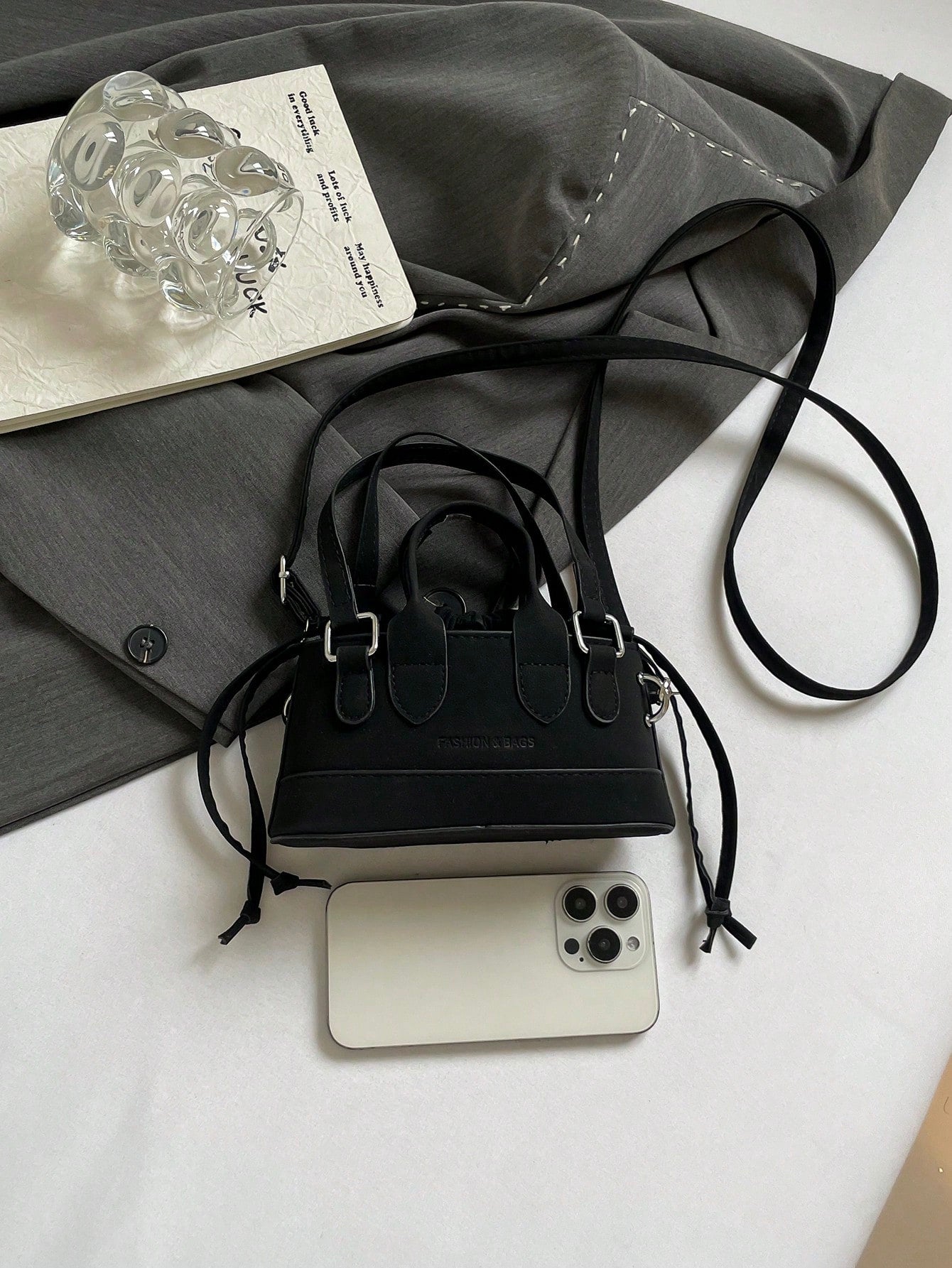 Crocodile Embossed Bucket Bag Mini Drawstring Design Funky