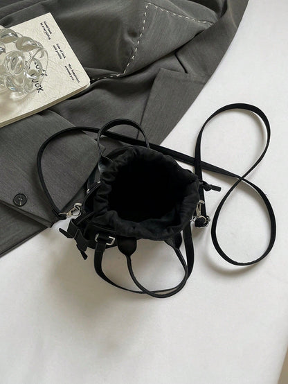 Crocodile Embossed Bucket Bag Mini Drawstring Design Funky