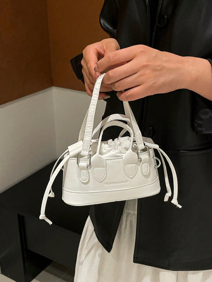 Crocodile Embossed Bucket Bag Mini Drawstring Design Funky