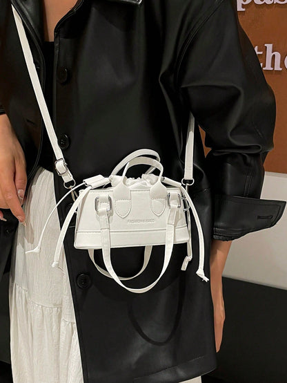 Crocodile Embossed Bucket Bag Mini Drawstring Design Funky