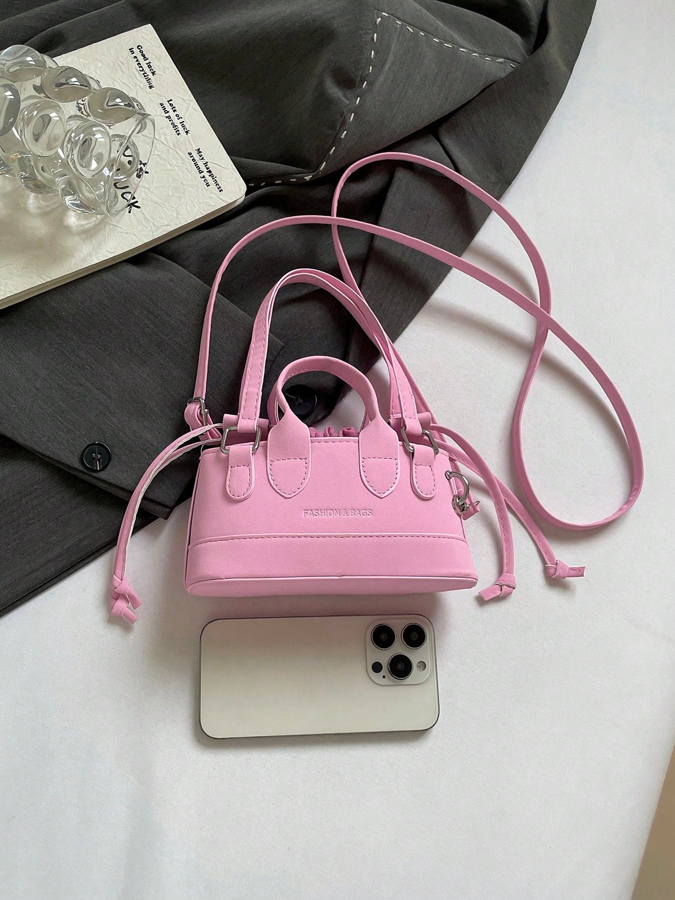 Crocodile Embossed Bucket Bag Mini Drawstring Design Funky