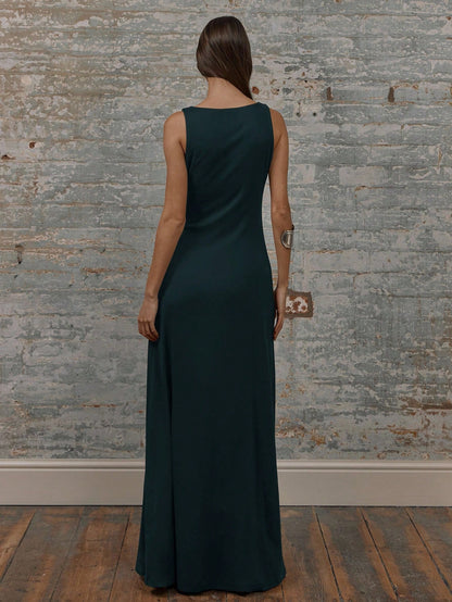 MUSERA Round Neck Drop Armhole Maxi Dress,Summer Dresses For Women Graduation Elegant Cute Sexy Vacation Boho Wedding Guest Beach Holiday Fall Wedding Guest, Elegant, Birthday, Church, Night Out Christmas, Halloween, Fall, Winter