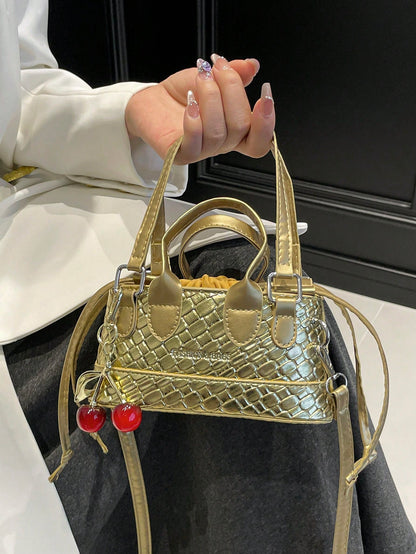 Crocodile Embossed Bucket Bag Mini Drawstring Design Funky