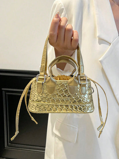 Crocodile Embossed Bucket Bag Mini Drawstring Design Funky