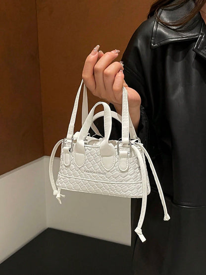 Crocodile Embossed Bucket Bag Mini Drawstring Design Funky