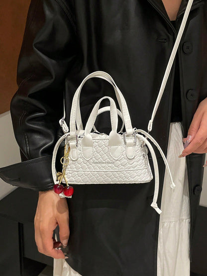 Crocodile Embossed Bucket Bag Mini Drawstring Design Funky