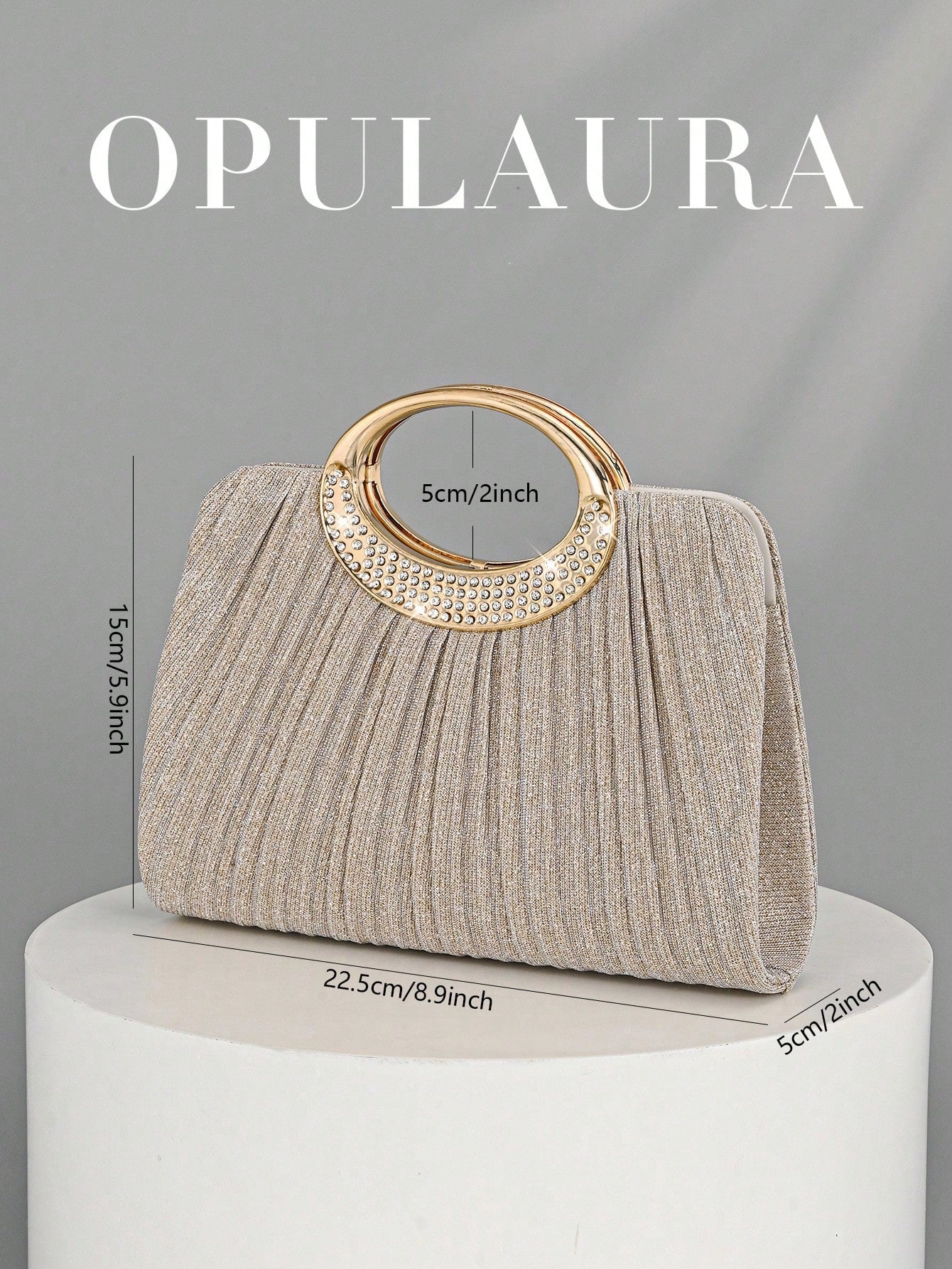 OpulAura Women's Fashion Sparkling Crystal Rhinestone Evening Clutch Bag, Glitzy Luxury Diamond Studded Formal Dress Purse, Suitable For Gala, Party, Birthday, Wedding, As Birthday Gift