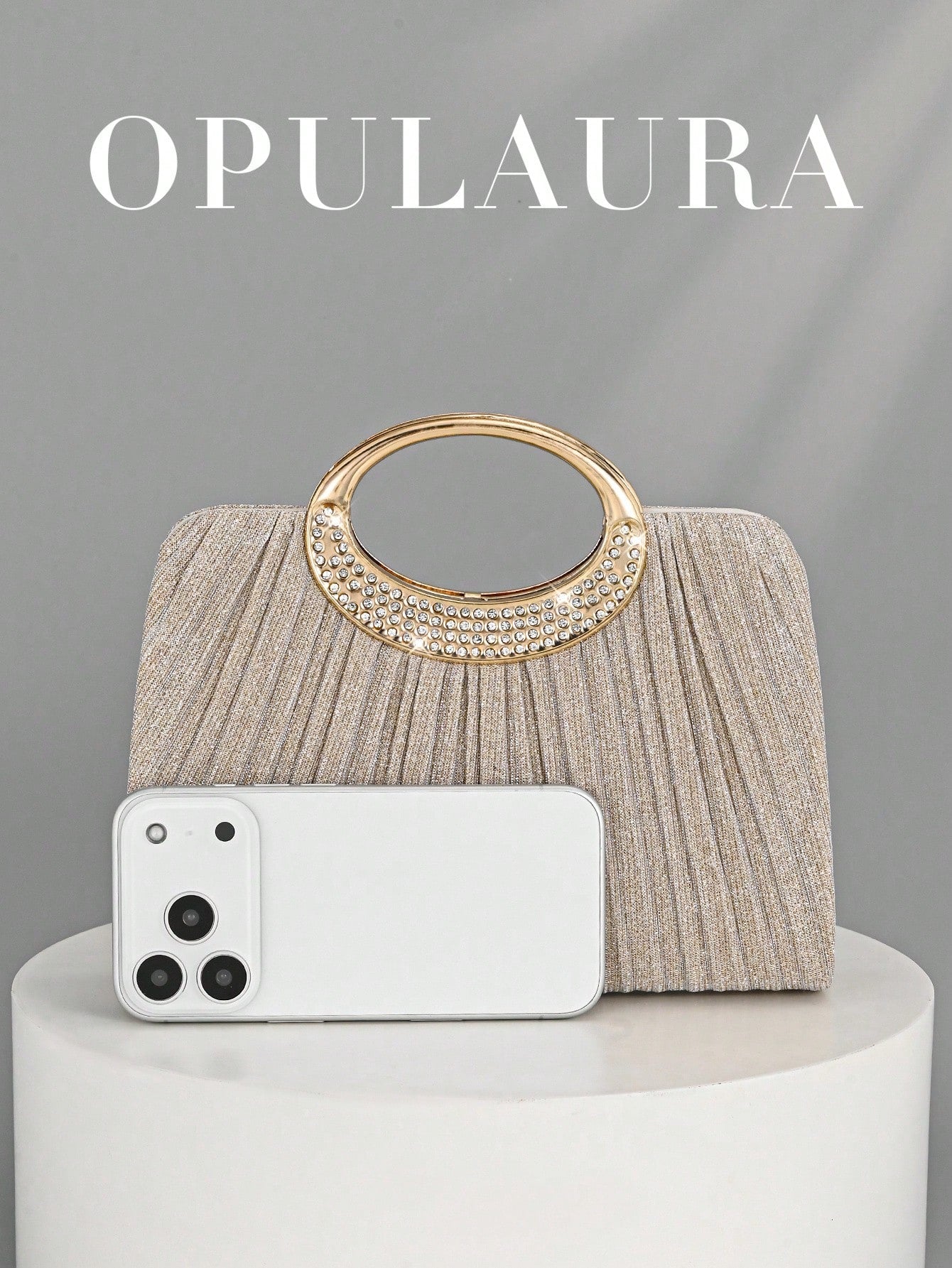 OpulAura Women's Fashion Sparkling Crystal Rhinestone Evening Clutch Bag, Glitzy Luxury Diamond Studded Formal Dress Purse, Suitable For Gala, Party, Birthday, Wedding, As Birthday Gift