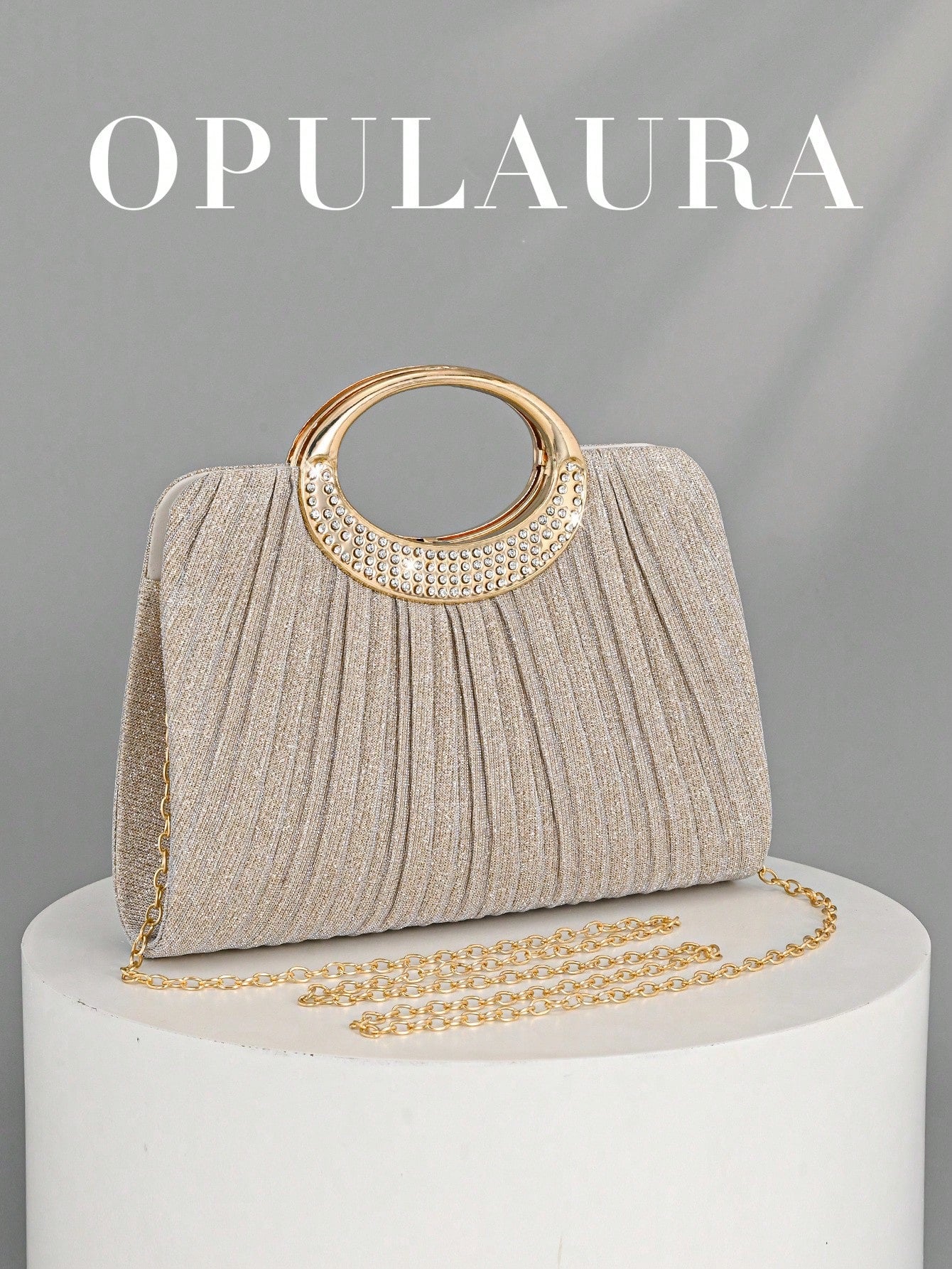 OpulAura Women's Fashion Sparkling Crystal Rhinestone Evening Clutch Bag, Glitzy Luxury Diamond Studded Formal Dress Purse, Suitable For Gala, Party, Birthday, Wedding, As Birthday Gift