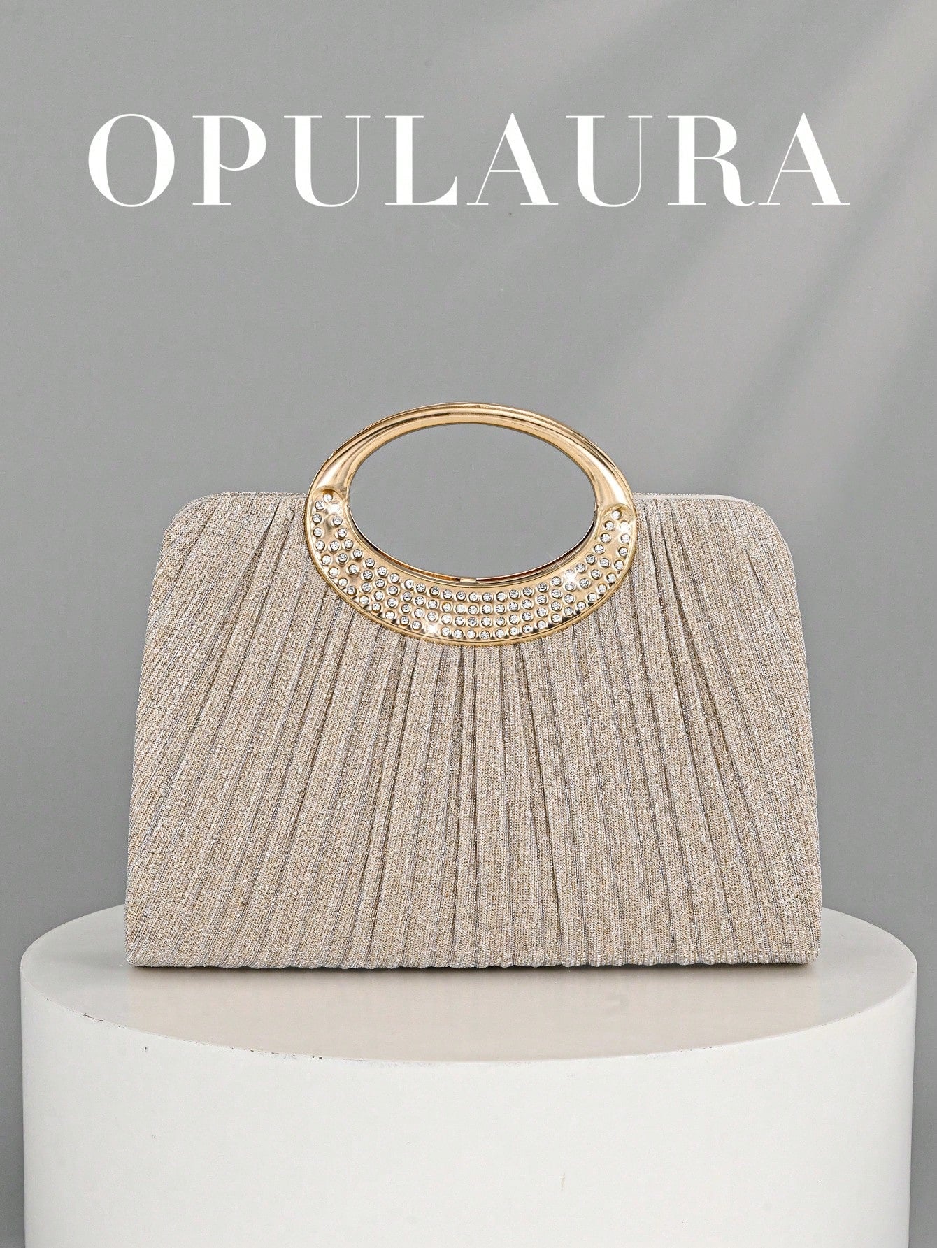 OpulAura Women's Fashion Sparkling Crystal Rhinestone Evening Clutch Bag, Glitzy Luxury Diamond Studded Formal Dress Purse, Suitable For Gala, Party, Birthday, Wedding, As Birthday Gift