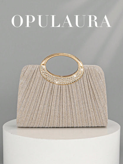 OpulAura Women's Fashion Sparkling Crystal Rhinestone Evening Clutch Bag, Glitzy Luxury Diamond Studded Formal Dress Purse, Suitable For Gala, Party, Birthday, Wedding, As Birthday Gift