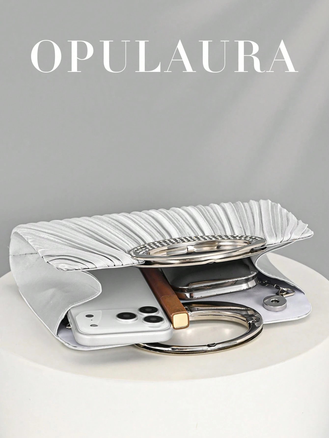 OpulAura Women's Fashion Sparkling Crystal Rhinestone Evening Clutch Bag, Glitzy Luxury Diamond Studded Formal Dress Purse, Suitable For Gala, Party, Birthday, Wedding, As Birthday Gift