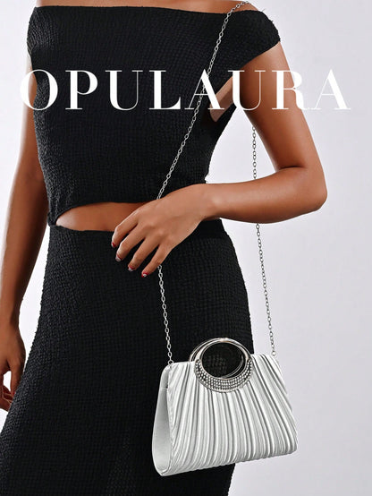 OpulAura Women's Fashion Sparkling Crystal Rhinestone Evening Clutch Bag, Glitzy Luxury Diamond Studded Formal Dress Purse, Suitable For Gala, Party, Birthday, Wedding, As Birthday Gift