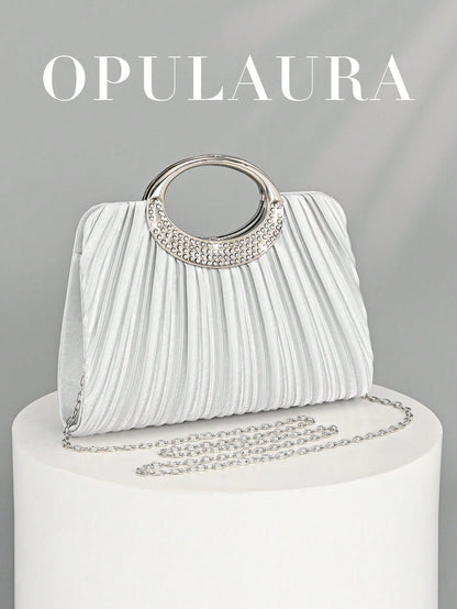 OpulAura Women's Fashion Sparkling Crystal Rhinestone Evening Clutch Bag, Glitzy Luxury Diamond Studded Formal Dress Purse, Suitable For Gala, Party, Birthday, Wedding, As Birthday Gift