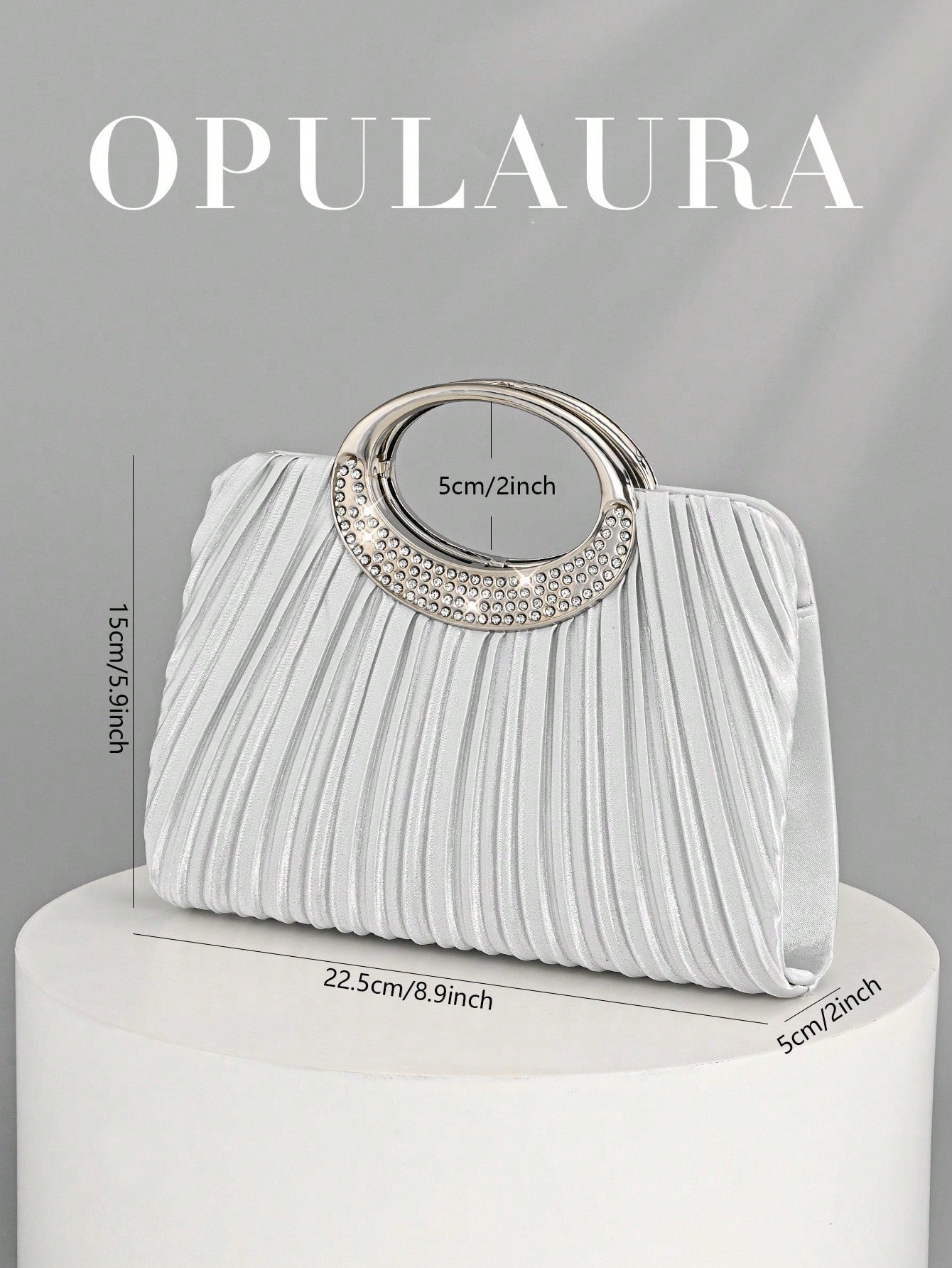 OpulAura Women's Fashion Sparkling Crystal Rhinestone Evening Clutch Bag, Glitzy Luxury Diamond Studded Formal Dress Purse, Suitable For Gala, Party, Birthday, Wedding, As Birthday Gift