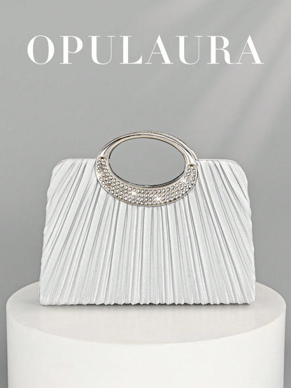 OpulAura Women's Fashion Sparkling Crystal Rhinestone Evening Clutch Bag, Glitzy Luxury Diamond Studded Formal Dress Purse, Suitable For Gala, Party, Birthday, Wedding, As Birthday Gift