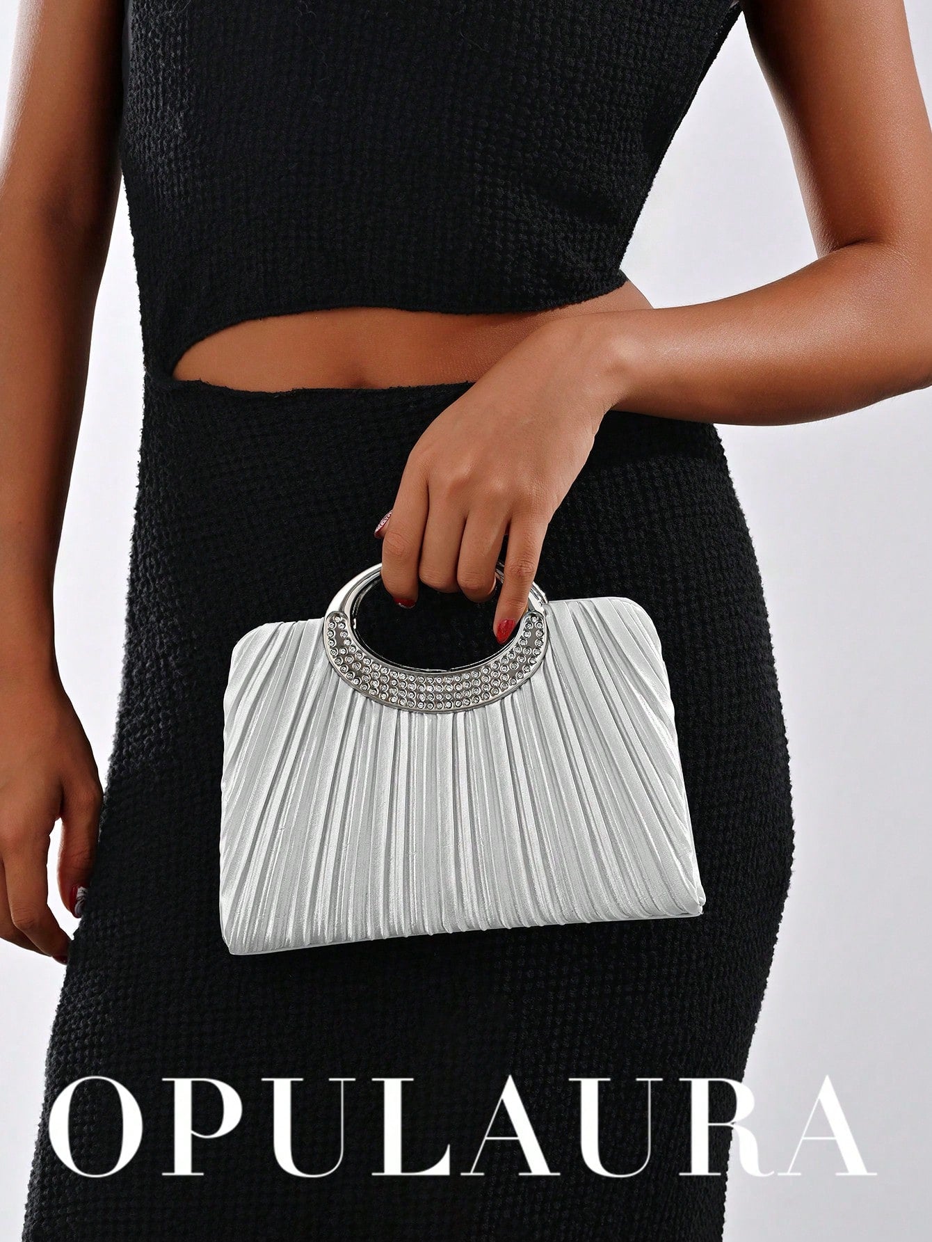 OpulAura Women's Fashion Sparkling Crystal Rhinestone Evening Clutch Bag, Glitzy Luxury Diamond Studded Formal Dress Purse, Suitable For Gala, Party, Birthday, Wedding, As Birthday Gift