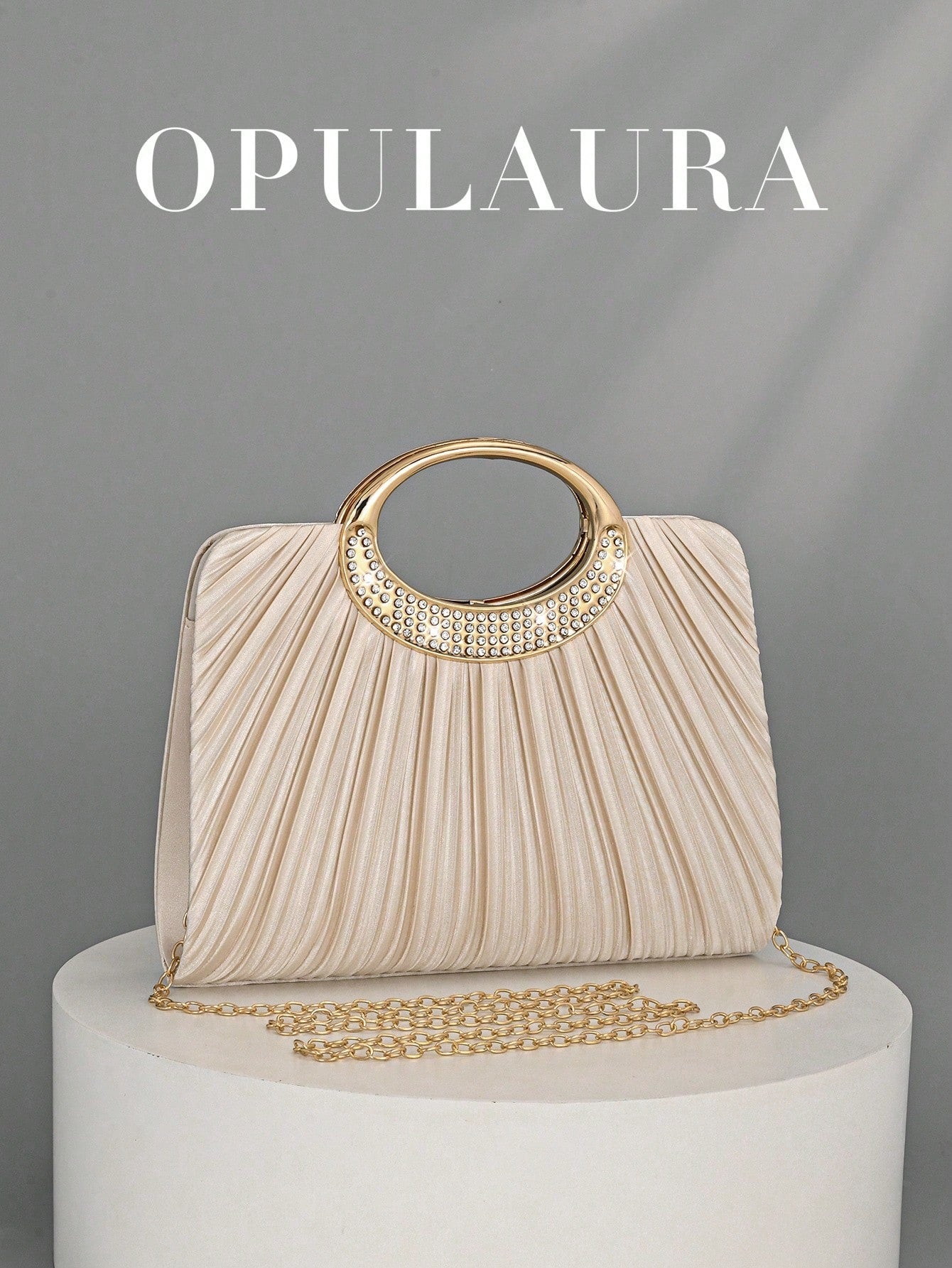 OpulAura Women's Fashion Sparkling Crystal Rhinestone Evening Clutch Bag, Glitzy Luxury Diamond Studded Formal Dress Purse, Suitable For Gala, Party, Birthday, Wedding, As Birthday Gift