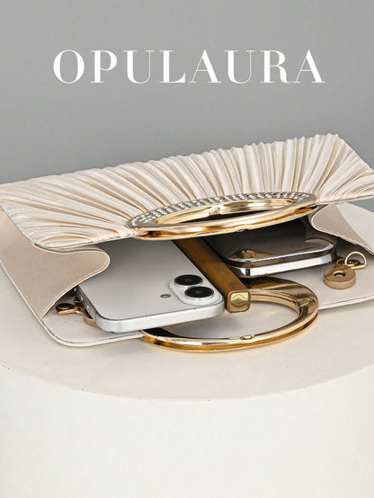 OpulAura Women's Fashion Sparkling Crystal Rhinestone Evening Clutch Bag, Glitzy Luxury Diamond Studded Formal Dress Purse, Suitable For Gala, Party, Birthday, Wedding, As Birthday Gift