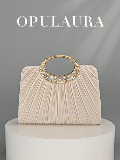 OpulAura Women's Fashion Sparkling Crystal Rhinestone Evening Clutch Bag, Glitzy Luxury Diamond Studded Formal Dress Purse, Suitable For Gala, Party, Birthday, Wedding, As Birthday Gift