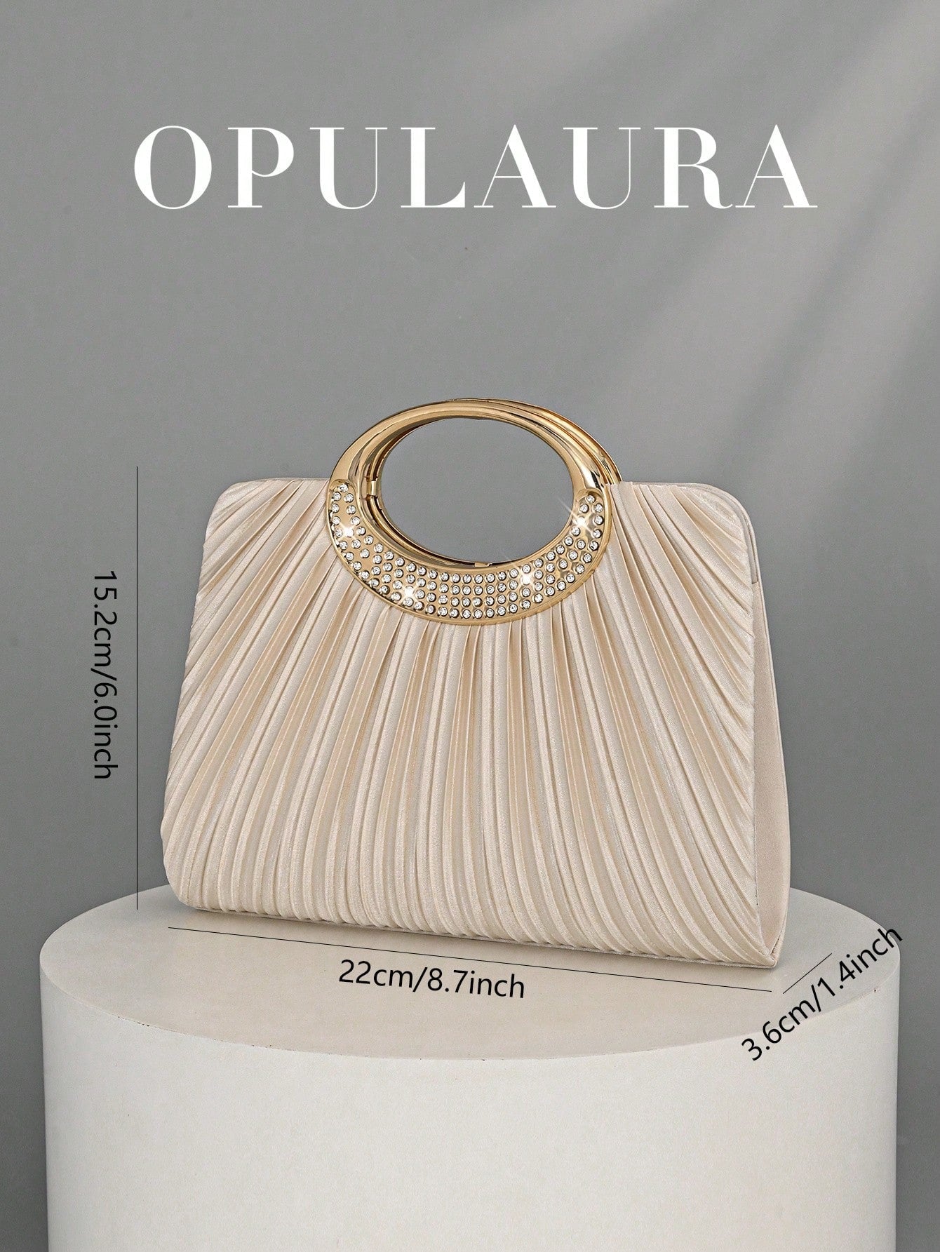 OpulAura Women's Fashion Sparkling Crystal Rhinestone Evening Clutch Bag, Glitzy Luxury Diamond Studded Formal Dress Purse, Suitable For Gala, Party, Birthday, Wedding, As Birthday Gift