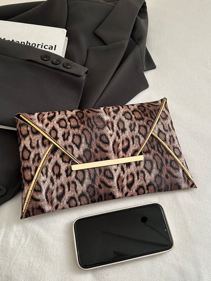 Crocodile Print, Snake Print, Solid Color, Minimalist, Fashionable, Casual PU Clutch, Envelope Bag, Fashionable Clutch Bags For Woman