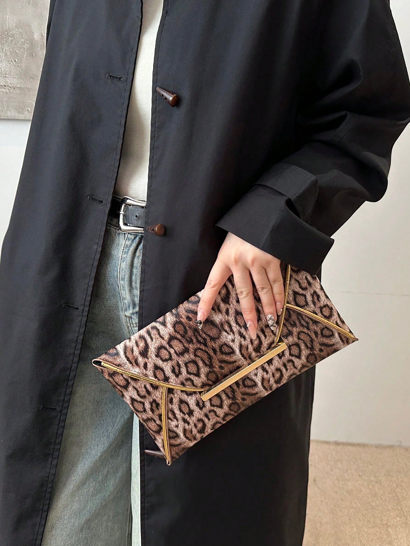 Crocodile Print, Snake Print, Solid Color, Minimalist, Fashionable, Casual PU Clutch, Envelope Bag, Fashionable Clutch Bags For Woman