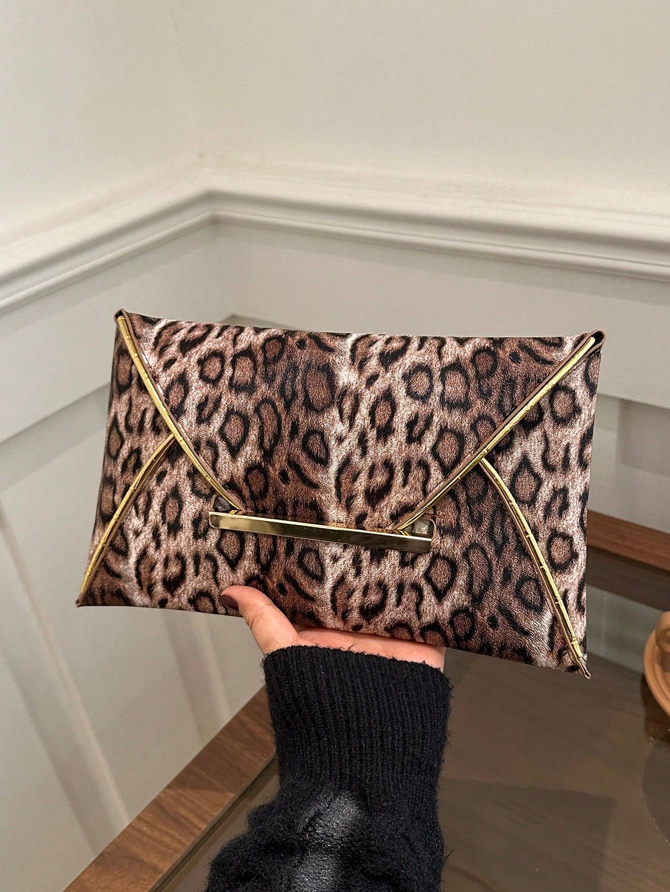 Crocodile Print, Snake Print, Solid Color, Minimalist, Fashionable, Casual PU Clutch, Envelope Bag, Fashionable Clutch Bags For Woman