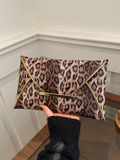 Crocodile Print, Snake Print, Solid Color, Minimalist, Fashionable, Casual PU Clutch, Envelope Bag, Fashionable Clutch Bags For Woman