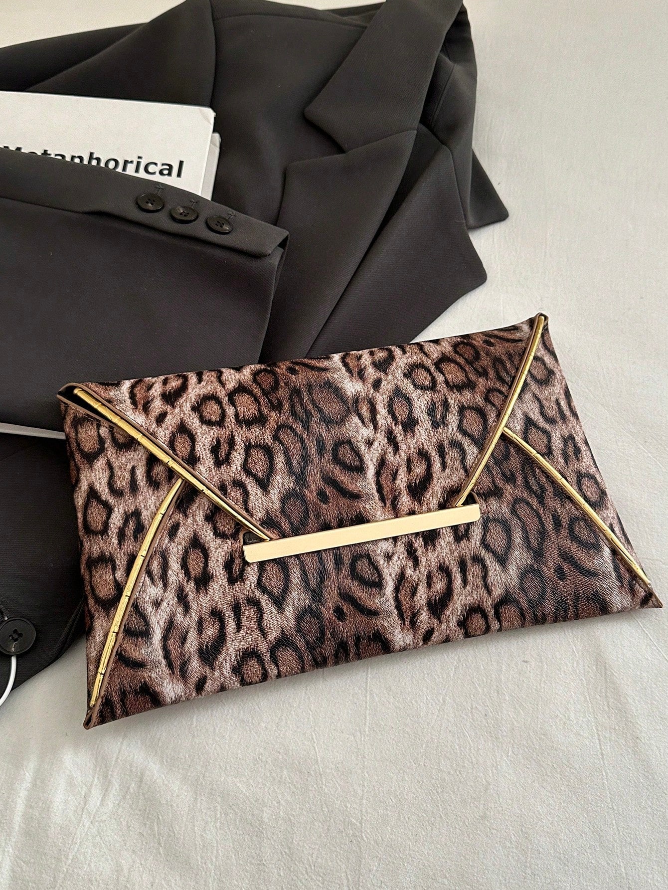 Crocodile Print, Snake Print, Solid Color, Minimalist, Fashionable, Casual PU Clutch, Envelope Bag, Fashionable Clutch Bags For Woman