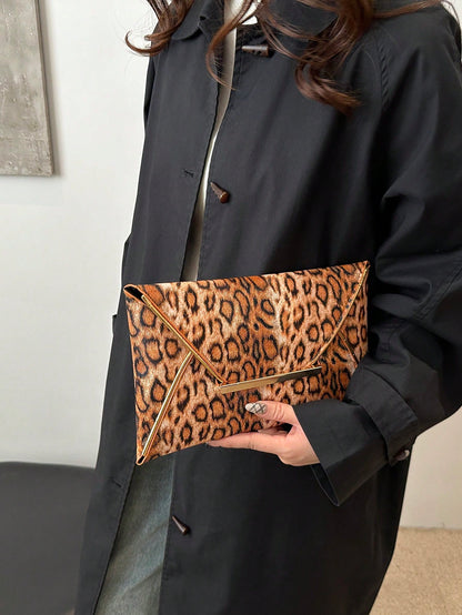 Crocodile Print, Snake Print, Solid Color, Minimalist, Fashionable, Casual PU Clutch, Envelope Bag, Fashionable Clutch Bags For Woman