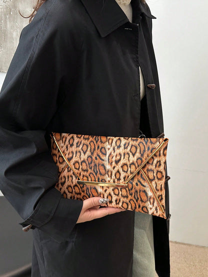 Crocodile Print, Snake Print, Solid Color, Minimalist, Fashionable, Casual PU Clutch, Envelope Bag, Fashionable Clutch Bags For Woman