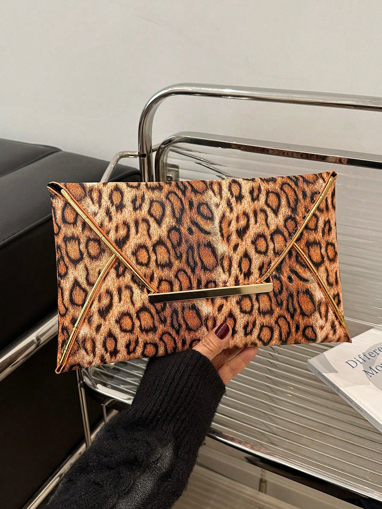 Crocodile Print, Snake Print, Solid Color, Minimalist, Fashionable, Casual PU Clutch, Envelope Bag, Fashionable Clutch Bags For Woman