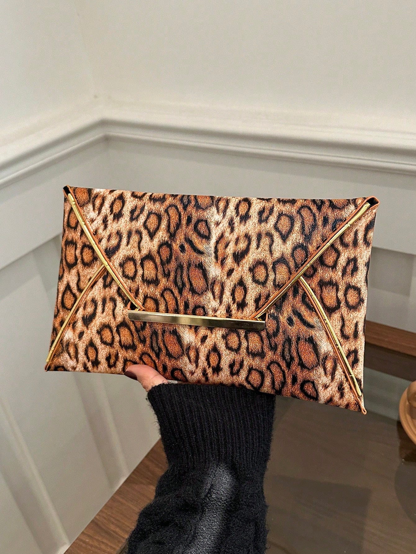 Crocodile Print, Snake Print, Solid Color, Minimalist, Fashionable, Casual PU Clutch, Envelope Bag, Fashionable Clutch Bags For Woman