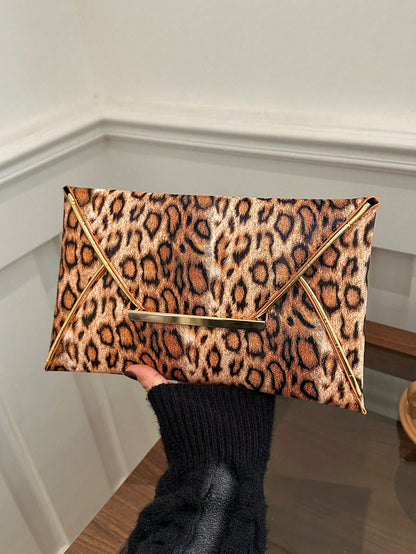 Crocodile Print, Snake Print, Solid Color, Minimalist, Fashionable, Casual PU Clutch, Envelope Bag, Fashionable Clutch Bags For Woman