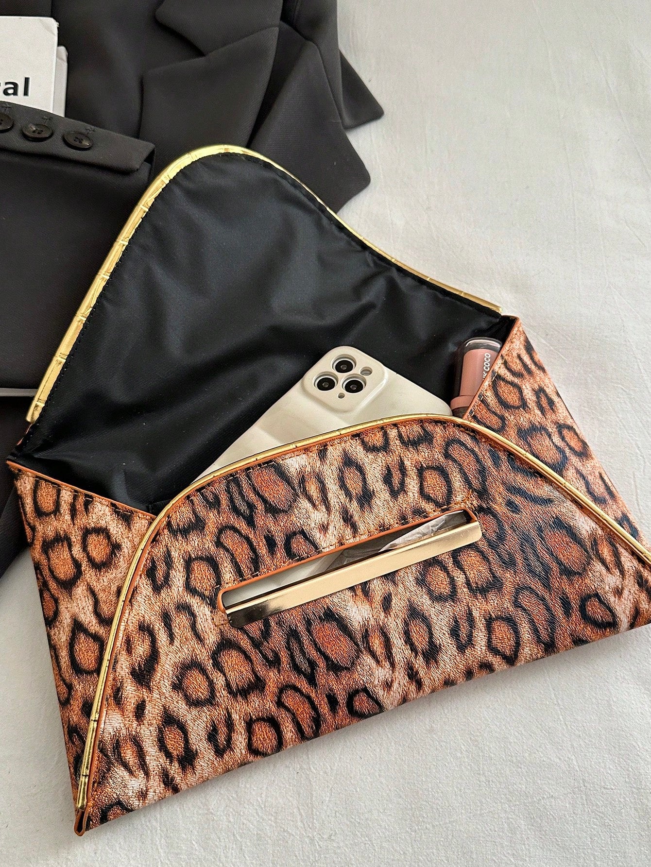 Crocodile Print, Snake Print, Solid Color, Minimalist, Fashionable, Casual PU Clutch, Envelope Bag, Fashionable Clutch Bags For Woman