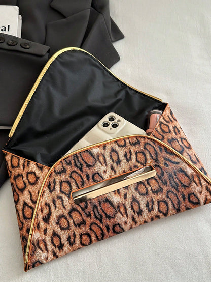 Crocodile Print, Snake Print, Solid Color, Minimalist, Fashionable, Casual PU Clutch, Envelope Bag, Fashionable Clutch Bags For Woman