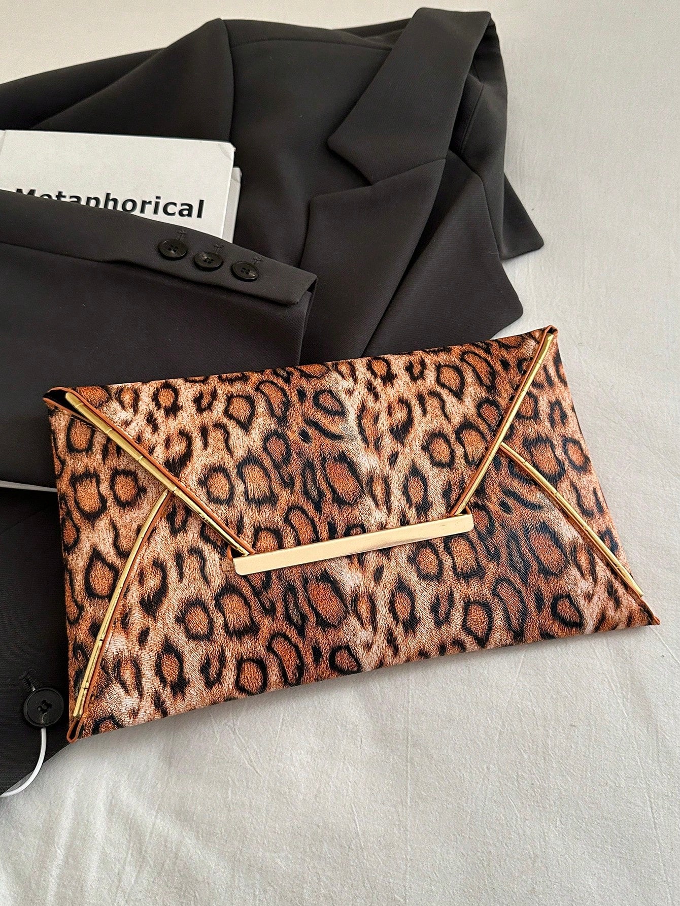 Crocodile Print, Snake Print, Solid Color, Minimalist, Fashionable, Casual PU Clutch, Envelope Bag, Fashionable Clutch Bags For Woman