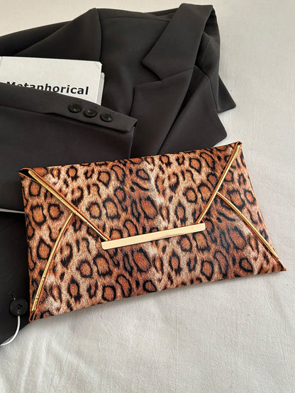 Crocodile Print, Snake Print, Solid Color, Minimalist, Fashionable, Casual PU Clutch, Envelope Bag, Fashionable Clutch Bags For Woman