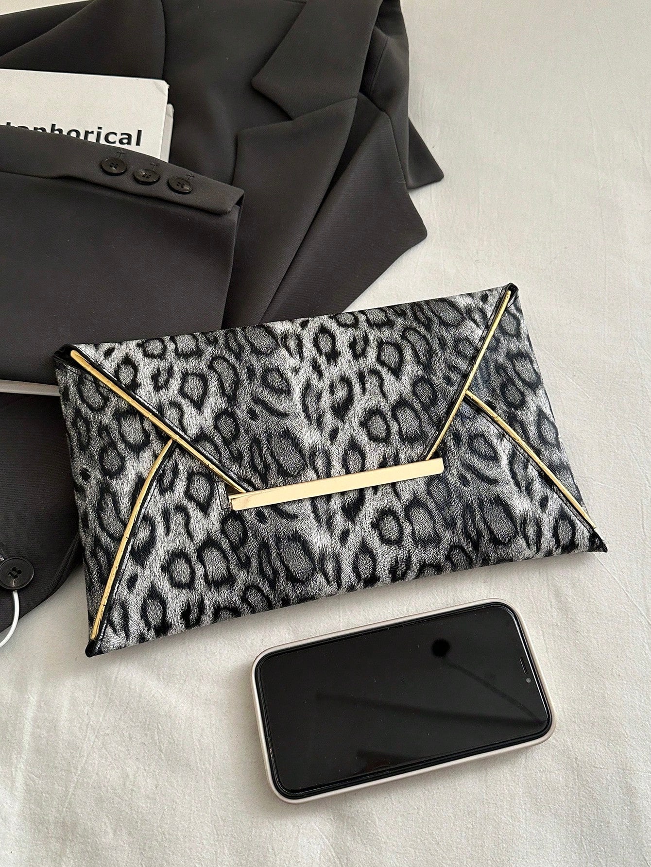 Crocodile Print, Snake Print, Solid Color, Minimalist, Fashionable, Casual PU Clutch, Envelope Bag, Fashionable Clutch Bags For Woman