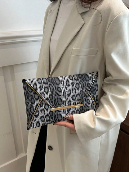 Crocodile Print, Snake Print, Solid Color, Minimalist, Fashionable, Casual PU Clutch, Envelope Bag, Fashionable Clutch Bags For Woman