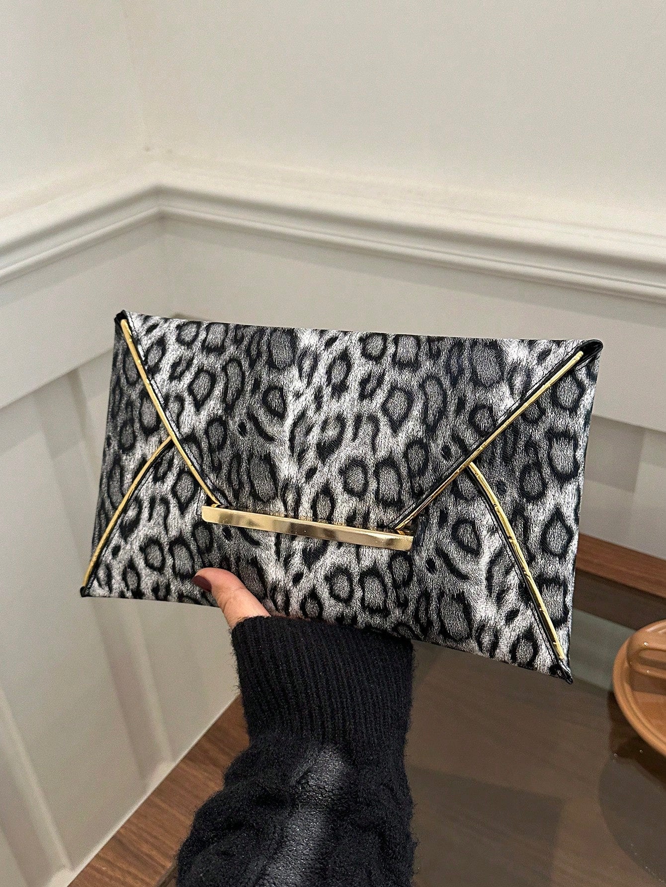 Crocodile Print, Snake Print, Solid Color, Minimalist, Fashionable, Casual PU Clutch, Envelope Bag, Fashionable Clutch Bags For Woman