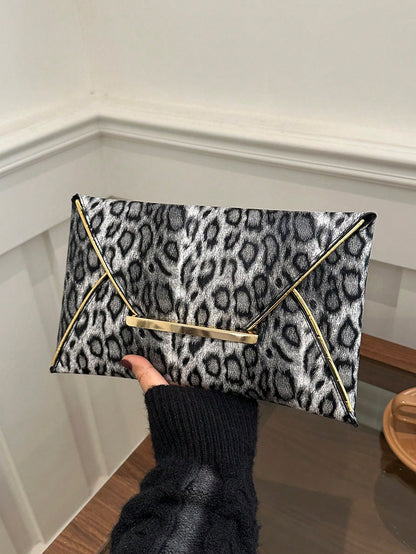 Crocodile Print, Snake Print, Solid Color, Minimalist, Fashionable, Casual PU Clutch, Envelope Bag, Fashionable Clutch Bags For Woman